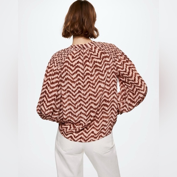 Mango Bicolour Print Blouse - Picture 4 of 15